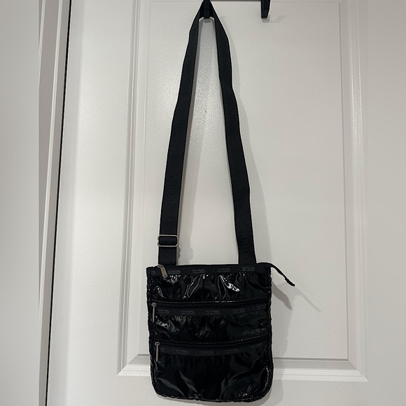 LeSportsac Patent Leather 3 Zipper Crossbody Bag - Picture 7 of 11